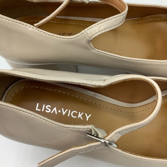 Lisa Vicky Elegant Cream Mary Jane Block Heels - Picture 5 of 7
